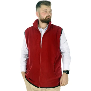 Erkek Polar Yelek Dik Yaka Fermuarlı 22549 Bordo