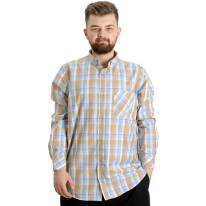 Büyük Beden Erkek Gömlek Ekose Uzun Kollu 23300 Yeşil