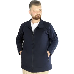 Buyuk Beden Erkek Hırka Fermuarlı Stell  Dik Yaka 20571 Lacivert