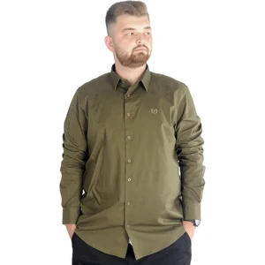 Büyük Beden Erkek Klasik Gömlek Likralı 20351 Haki