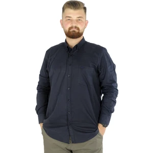 Büyük Beden Erkek Keten Cepli Gömlek 20386 Lacivert