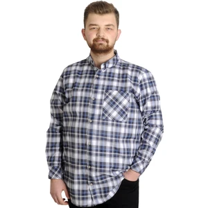 Büyük Beden Erkek Gömlek Ekose Uzun Kollu 23300 Gri