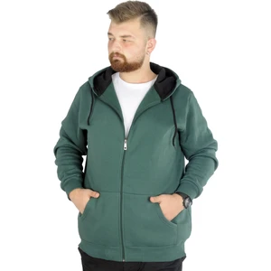 Mode Xl Erkek Sweatshirt Kapşonlu Zippered Basic 20543 Nefti