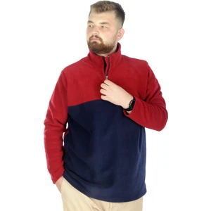 Erkek Sweat Polo Yaka Yarım Fermuarlı Polar 22552 Bordo