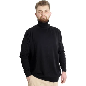 Büyük Beden Erkek Kazak Balıkçı Yaka 22205 Siyah