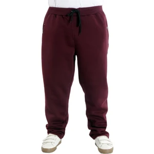 Büyük Beden Eşofman Altı Fermuarlı Düz Paça 22507 Mürdüm