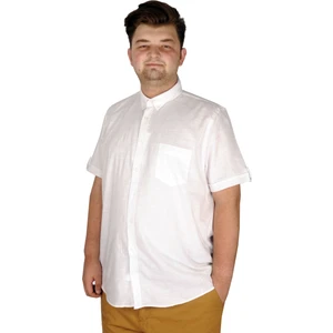 Mode Xl Büyük Beden Keten Likralı Gömlek Cepli 20389