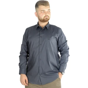 Büyük Beden Erkek Klasik Cepli Gömlek Likralı 20350 Antrasit