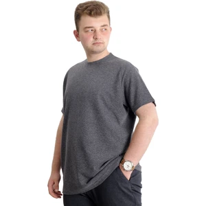 Büyük Beden Erkek T-Shirt Bisiklet Yaka Waffle 20033 Siyah