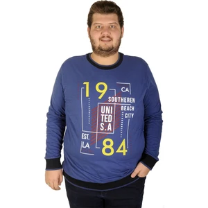 Mode Xl Büyük Beden Erkek Sweatshirt Beach City 19136 Indigo
