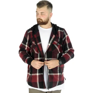 Erkek Sweat Fermuarlı Kapşonlu Kapak Cep Oduncu 21572 Mürdüm