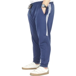 Mode Xl Büyük Beden Eşofman Altı Darpaça  Stripe 22509 Indigo