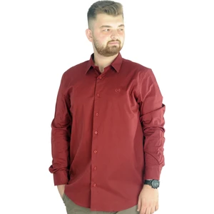 Büyük Beden Erkek Klasik Gömlek Likralı 20351 Bordo