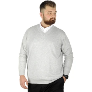 Büyük Beden Erkek Kazak V Yaka Gri Renk Günlük Kullanım İçin 2023 Sonbahar Kış