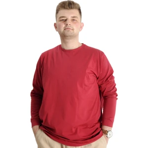 Büyük Beden Erkek Tshirt Uzun Kol Manşetli 20103 Bordo