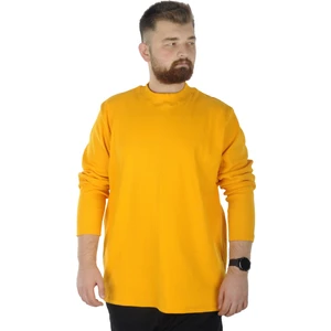 Büyük Beden Uzun Kol Yarım Balıkçı Kazak 22558 Hardal