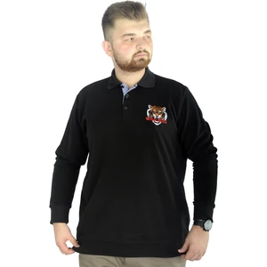 Erkek Uzun Kol Polo Wild Soul Waffle 22449 Siyah