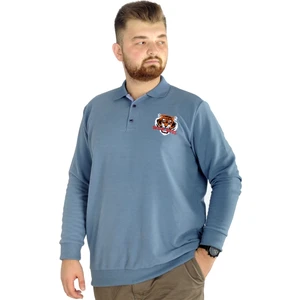 Erkek Uzun Kol Polo Wild Soul Waffle 22449 Mavi