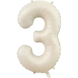 Best Parti Deniz Kumu Bej Rengi Rakam Folyo Balon 3 Yaş