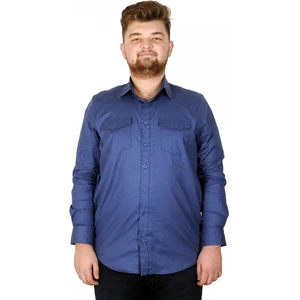 Erkek Gömlek Ukol Gabardin Çift Cep 20360 Indigo