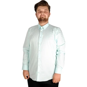 Büyük Beden Erkek Klasik Gömlek Likralı 20351 Mint
