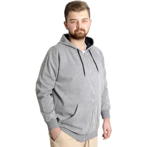 Erkek Hırka Kapson Fermuarlı Steel Interlock 21600 Gri Melanj