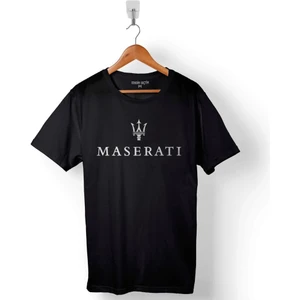 Kendim Seçtim Maseratı Logo Black Baskılı Tişört  T-Shirt
