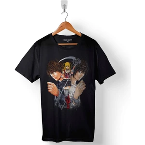 Kendim Seçtim Death Note Anime Light Yagamı  Apple Ryuk Baskılı Tişört Unisex T-Shirt
