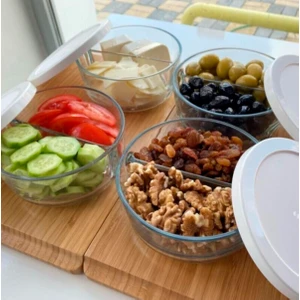 Polar İki Bölmeli Kahvaltılık Saklama Kabı 4 Adet