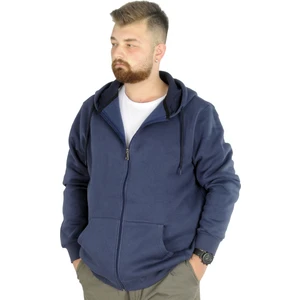 Mode Xl Erkek Sweatshirt Kapşonlu Zippered Basic 20543 Indigo