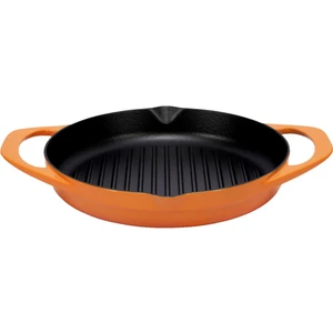 Pot Art Çift Kulplu Peach Turuncu Izgara Döküm Tava 30 cm