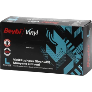 Mdr Siyah Vinyl Eldiven Pudrasız Büyük (L) - 100 Adet