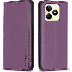 Realme C53 Telefon Kılıfı 4g Otomatik Emici Manyetik Deri Flip Kapak Kart Tutucusu (Yurt Dışından)