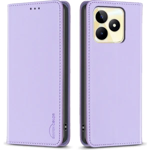 Realme C53 Telefon Kılıfı 4g Otomatik Emici Manyetik Deri Flip Kapak Kart Tutucusu (Yurt Dışından)