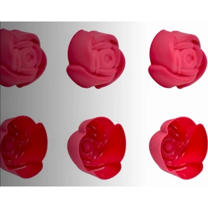 Pink Rose Bybirgül Kırmızı 12 Li  Silikon Mini Gül Kek Kalıbı, Muffin Kalıbı 12 Adet