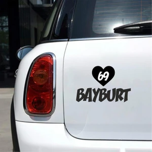 Reysa Tasarım Kalpli 69 Bayburt Araba Sticker Siyah 20X15 cm