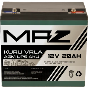 Maz Akü 12 Volt 20 Amper (Ah) Kuru Agm Vrla Güç Kaynağı Ups Akü