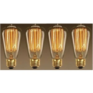 Dekoratif Rustik Ampuller Armut Model ST64 40 Watt 4 Adet