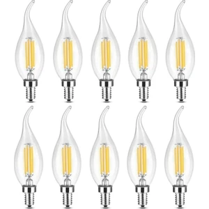 Rustik LED Ampul 4W E14 Ince Duy Gün Işığı  10 Adet Kıvrık Mum Ampul