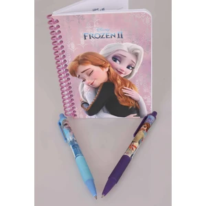 LİSANSLI ELSA FROZEN ÇİZGİLİ NOT DEFTERİ VE VERSATİL UÇLU KALEM 0.7 mm 2'LİSİ