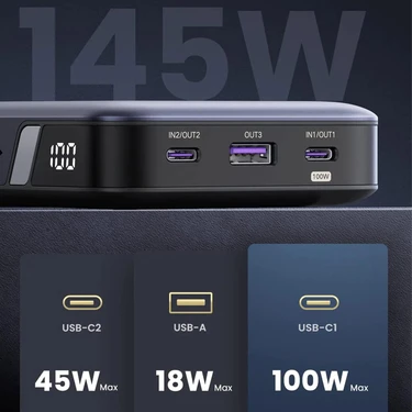 Ugreen 145W 25000MAH Pd Qc 3.0 LED Göstergeli USB Type-C Fiyatı