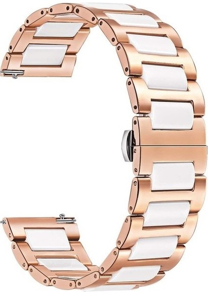 Samsung Galaxy Watch 6 Classic (20MM) Için Klasik Model Seramik Metal Kayış-Kordon