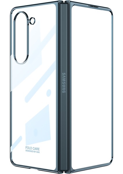 Samsung Galaxy Z Fold 5 Kılıf Renkli Kenarlı Sert Full Camlı Kıpta Kapak