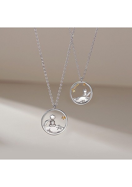 Little Prince Küçük Prens ve Tilki Best Friends Dostluk Sembolü Çift Kolye fiyatları