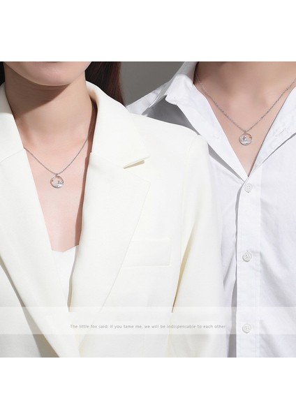 Little Prince Küçük Prens ve Tilki Best Friends Dostluk Sembolü Çift Kolye modelleri