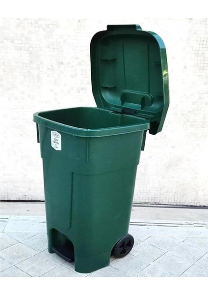 60 Litre Kapasiteli Büyük Boy Pedallı Çöp Kovası Kapaklı ve Tekerlekli Çöp Konteyneri 60 Litre Çöp Konteyneri