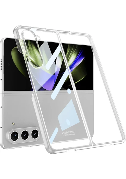 Samsung Galaxy Z Fold 5 Uyumlu Kılıf Renkli Kenarlı Sert Full Camlı Kıpta Kapak