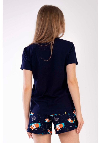 Pamuklu Kadın Kısa Kol Şortlu Pijama Takım