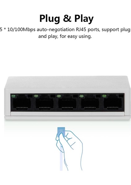 Nr3 5 Port Switch 100MBPS Ethernet Internet Dağıtıcı Ağ Hub Ev Ofis Için