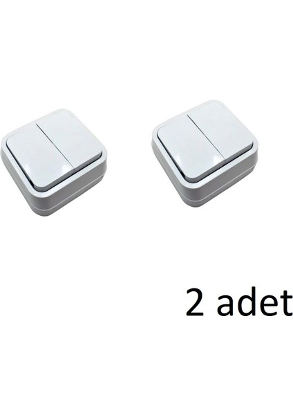 Beyaz Sıva Üstü Komutatör (2 Adet)